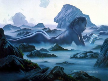 Fantasía popular Painting - desnudo de montaña fantasía